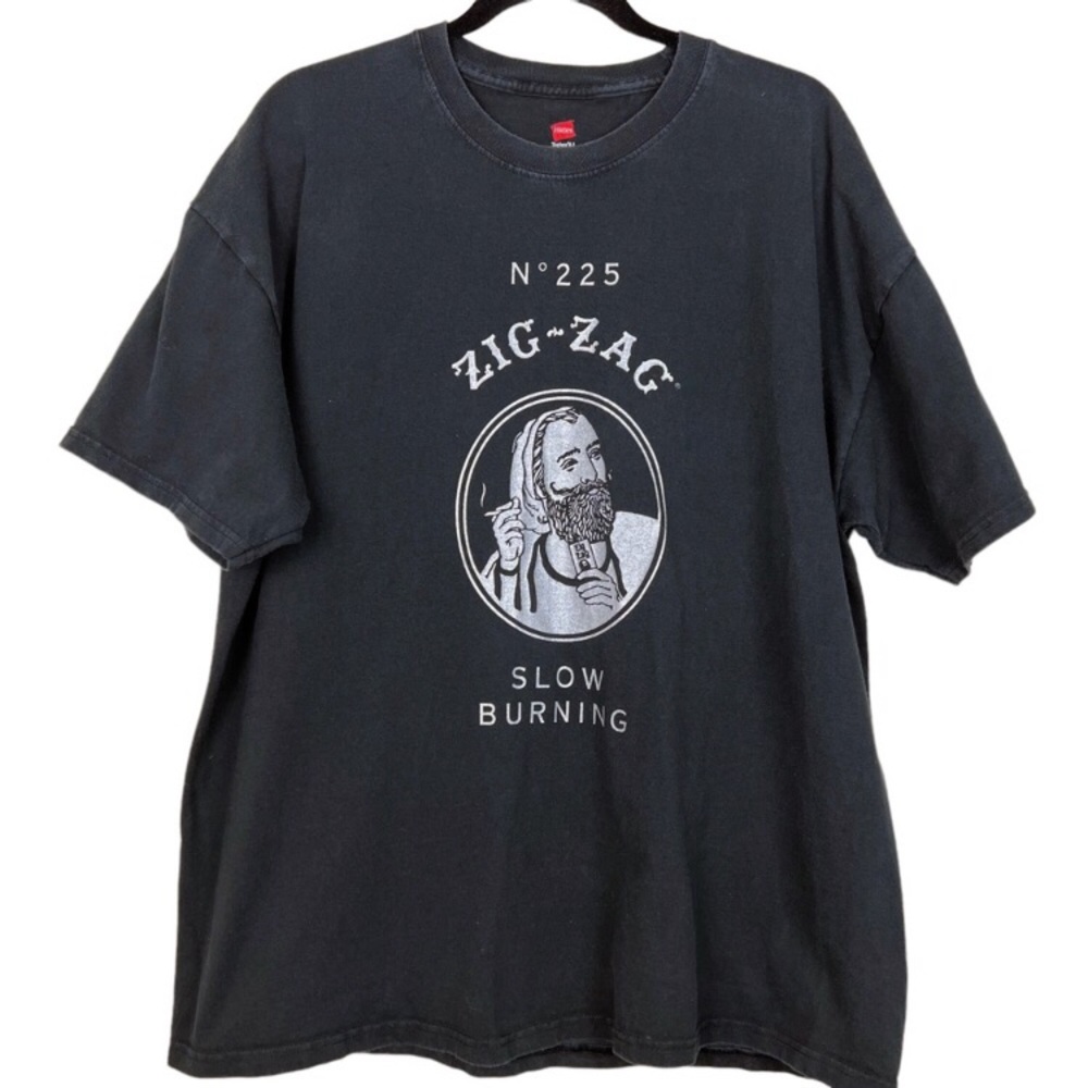 Zig Zag Slow Burning T-shirt Hanes XL - Picture 1 of 4